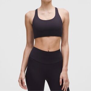 Lululemon Athletica Nulux Strappy-Back Sports Bra in Black Size Small